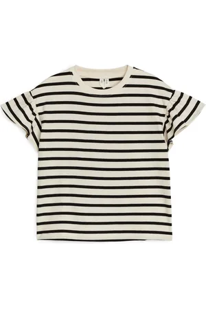 ARKET T-Shirt Mit Rüschen - Schwarz|Mehrfarbig|Weiß