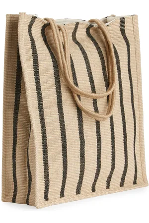 ARKET Tragetasche Aus Jute - Beige|Schwarz|Mehrfarbig
