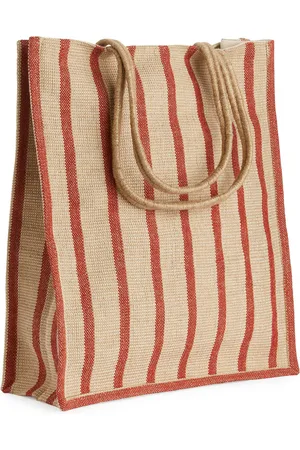 ARKET Tragetasche Aus Jute - Beige|Rot|Mehrfarbig