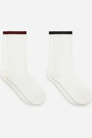 ARKET Rippstricksocken, 2Er-Pack - Weiß