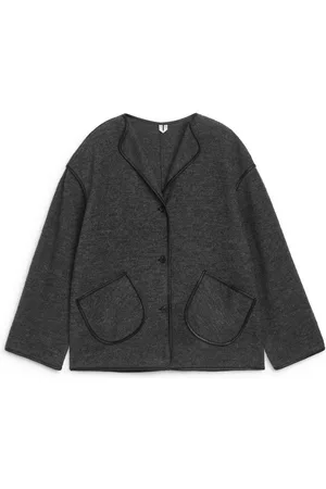 ARKET Jacke Aus Wollwalk Und Baumwolle - Grau