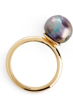 ARKET Ring Mit Süßwasserperle - Grau|Goldfarben