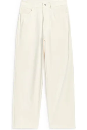 ARKET Amber Barrel Samthose - Weiß