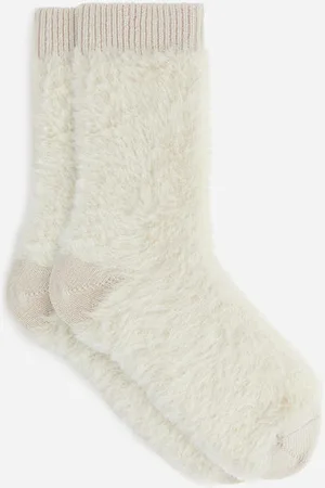 ARKET Flauschige Socken - Beige|Weiß