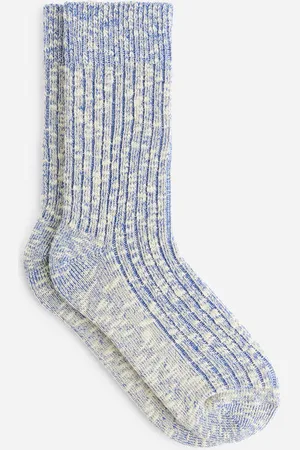 ARKET Grobe Stricksocken - Blau|Mehrfarbig|Weiß