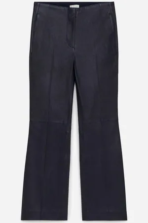 ARKET Verkürzte, Ausgestellte Lederhose - Blau