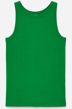 ARKET Geripptes Tanktop - Grün