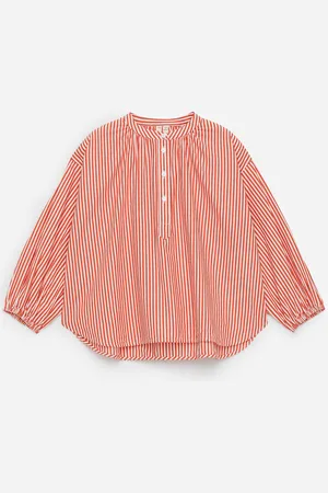 ARKET Geraffte Bluse - Mehrfarbig|Rot|Weiß