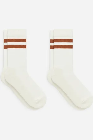 ARKET Sportliche Baumwollsocken - Weiß|Braun|Mehrfarbig