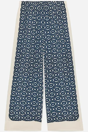 ARKET Lockere Hose Mit Print - Blau|Weiß|Mehrfarbig