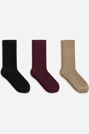 ARKET Gerippte Socken Aus Supima-Baumwolle, 3Er-Pack - Rosa