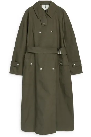 ARKET Trenchcoat Mit Druckknöpfen - Grün