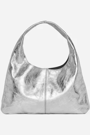ARKET Weiche Ledertasche - Silberfarben