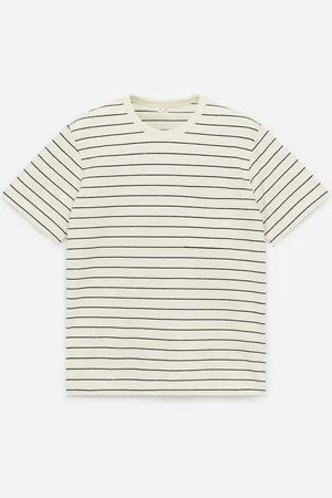 ARKET T-Shirt Aus Baumwolle Und Leinen - Blau|Weiß|Mehrfarbig