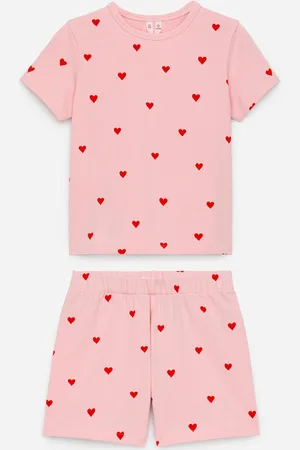 ARKET Zweiteiliger Kurzer Pyjama Aus Jersey - Rosa|Rot|Mehrfarbig