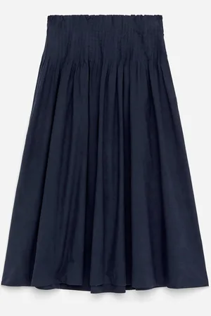 ARKET Baumwollrock Mit Biesen - Blau