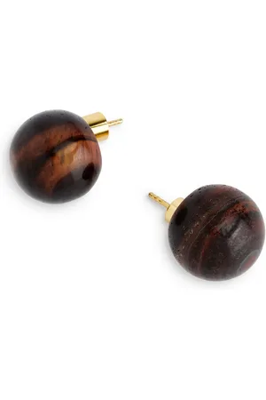 ARKET Ohrstecker Mit Stein - Goldfarben|Braun|Mehrfarbig