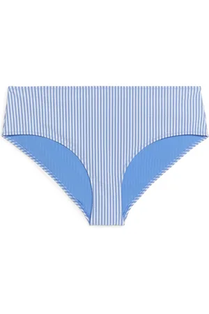 ARKET Seersucker-Bikinihüfthose - Blau|Mehrfarbig|Weiß