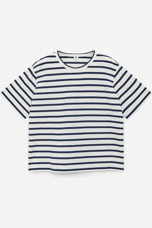 ARKET Mittelschweres T-Shirt - Blau|Weiß|Mehrfarbig