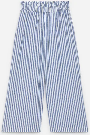 ARKET Lockere Leinenhose - Blau|Weiß|Mehrfarbig