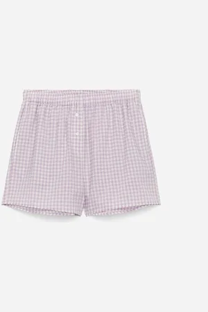 ARKET Baumwollshorts - Lila|Weiß|Mehrfarbig