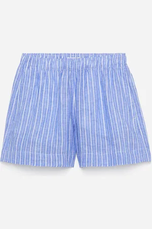 ARKET Leinen-Shorts - Blau|Weiß|Mehrfarbig