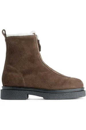 ARKET Lederstiefel Mit Kunstpelz