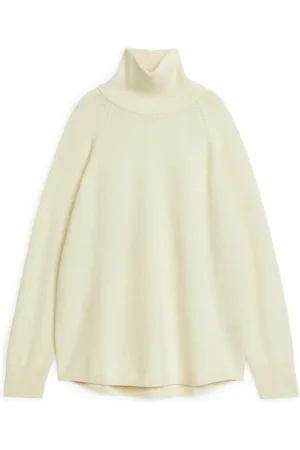 ARKET Rollkragenpullover Aus Kaschmir Und Wolle - Weiß