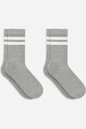 ARKET Sportliche Baumwollsocken - Grau|Mehrfarbig|Weiß