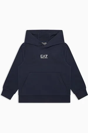 EA7 Core Identity Boy Sweatshirt aus Baumwolle mit Kapuze