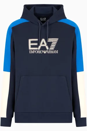 EA7 Visibility Sweatshirt mit Kapuze aus Baumwollgemisch