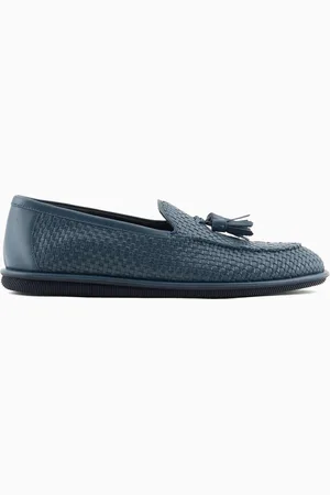 Giorgio Armani Geflochtene Mokassins aus Nappa mit Quasten
