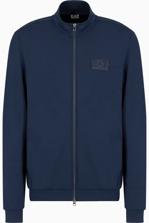 EA7 Lux Identity Sweatshirt mit Reißverschluss, gefertigt aus einer Modalmischung