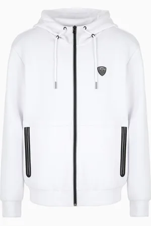 EA7 Premium Shield Sweatshirt mit Kapuze, gefertigt aus einer elastischen Viskosemischung