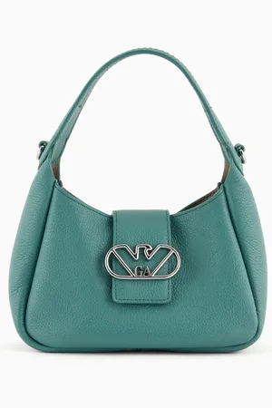 Emporio Armani Hobo-Handtasche aus Leder mit Adler-Schnalle