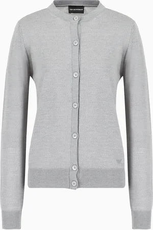 Emporio Armani Cardigan aus reiner Schurwolle in Glattstrick