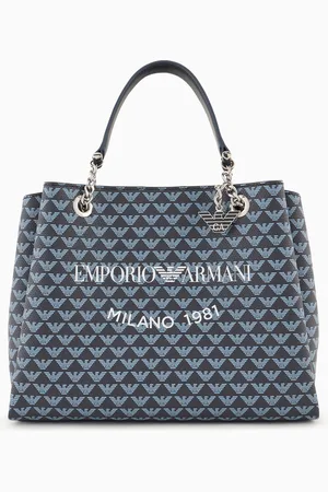 Emporio Armani Handtasche mit Allover-Adler und Logo-Print Milano 1981