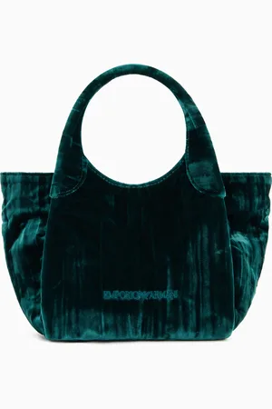 Emporio Armani Handtasche aus Samt mit Kettenriemen