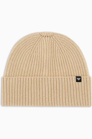 Emporio Armani Rippstrickmütze mit Umschlag