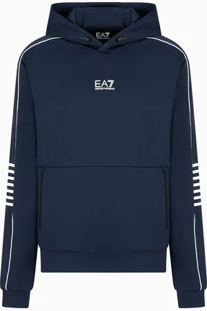 EA7 Core Identity Sweatshirt mit Kapuze aus Funktionsgewebe