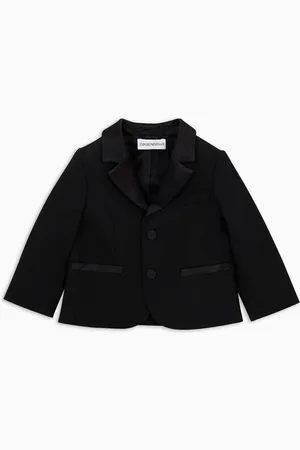 Emporio Armani Einreihiges Sakko aus Wolle mit Revers aus Satin