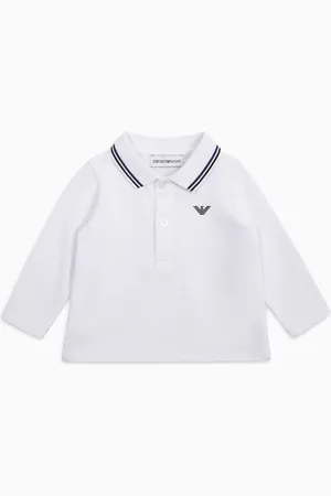 Emporio Armani Poloshirt mit langen Ärmeln aus Pikee mit Stretchanteil und profiliertem Kragen