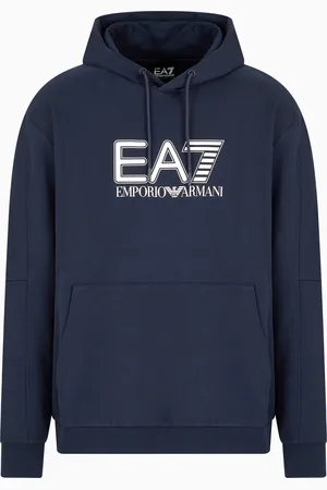 EA7 Visibility Sweatshirt mit Kapuze aus Baumwollgemisch