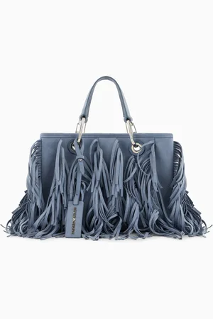 Emporio Armani MyEA kleiner Shopper mit Fransen im Veloursleder-Look