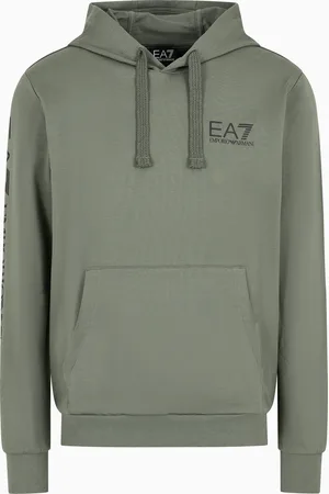 EA7 Logo Series Sweatshirt aus Baumwolle mit Kapuze