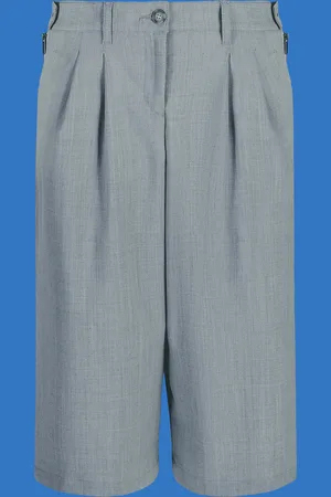 Emporio Armani Bermudashorts mit Bundfalte aus der Black Blue ASV-Sonderkollektion, gefertigt aus einer Woll-Mischung