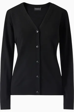 Emporio Armani Cardigan aus reiner schurwolle in glattstrick