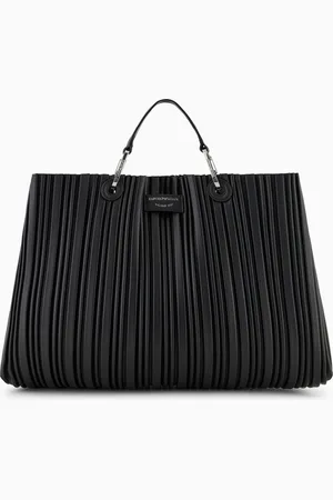 Emporio Armani ASV Mittelgroßer Shopper MyEA aus recyceltem Material, das plissiertem Nappaleder ähnelt