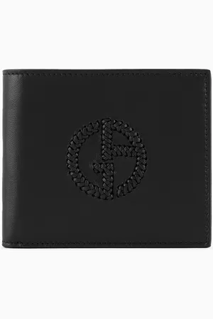 Giorgio Armani Bifold-Portemonnaie aus Nappaleder mit Logo-Stickerei