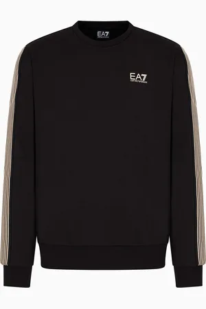 EA7 ASV 7 Lines Sweatshirt mit Rundhalsausschnitt aus einer recycelten Baumwollmischung